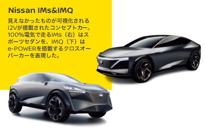 Nissan IMs&IMQ Ȃ̂I2VڂꂽRZvgJ[B100%dCőIMsiEj̓X|[cZ_AIMQije-POWER𓋍ڂNXI[o[J[\B