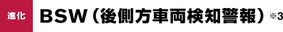 進化 BSW(後側方車両検知警報)※3